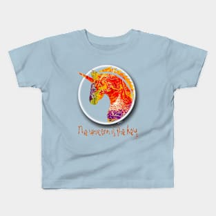 The Unicorn is the Key that Opens the Door. Kids T-Shirt